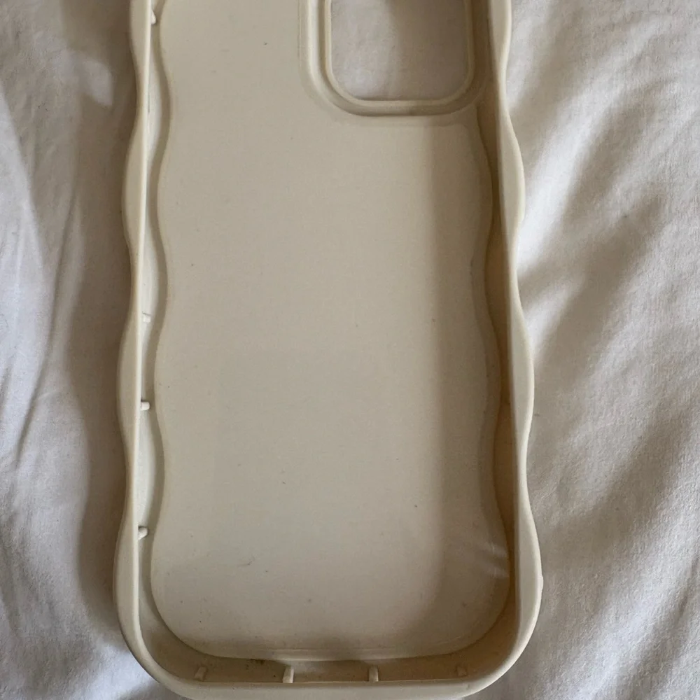 Decorative Cream Phone Case with Gem Accents - Picture 2 of 2